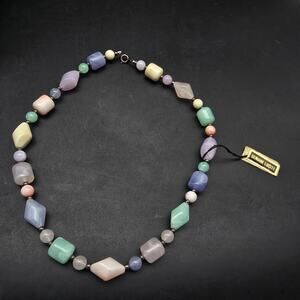 Vintage Pastel Lucite Beaded Necklace Easter Spring Jewelry